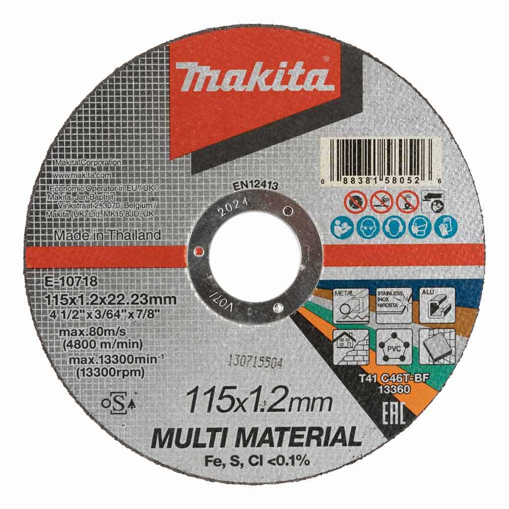 MAKITA 115 x 1.2 x 22mm Multi-Purpose Cut Off Disc - MULTIMATERIAL - 10  Piece E-10718-10 Absolute Quality here at shopmakitatool.com - affordable  prices & free delivery over $80